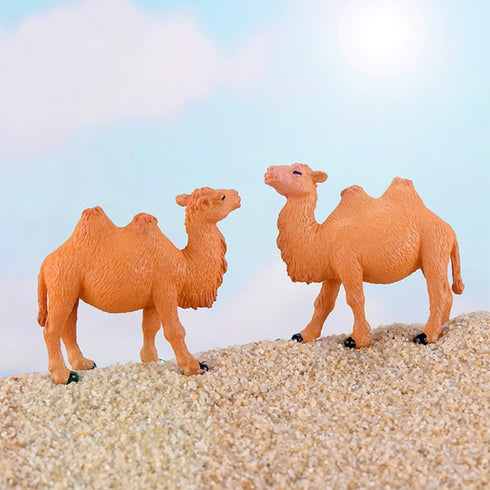 Hand Painted Camel Figurines Miniature Animal Statue Wildlife Bactrian Camel Figure Toy Cake Toppers Moss Landscape Decoration DIY Terrarium Craft...