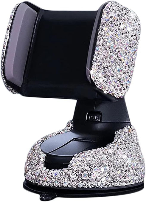 SUNCARACCL Bling Car Phone Holder, 360°Adjustable Universal Rhinestone Crystal Auto Phone Mount Stand Accessories for Windshield Dashboard and Air...