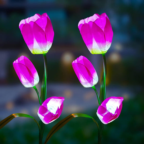 Solar Garden Outdoor Flower Light, Solar Powered Flower Lights Outdoor Stake Light, Decorative Landscape Lawn Yard Patio LED Flower Lights for Gar...