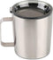 12 oz Insulated Coffee Mug with Lid, Stainless Steel, Double Wall Vacuum Insulated Travel Mug Coffee Cup with Handle, Stainless Steel/Silver (803-...