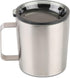 12 oz Insulated Coffee Mug with Lid, Stainless Steel, Double Wall Vacuum Insulated Travel Mug Coffee Cup with Handle, Stainless Steel/Silver (803-...