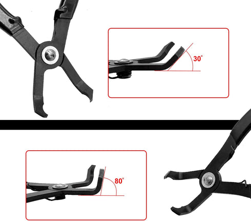 30°& 80° Push Pin Plier Set, Angled Pliers Fastener Remover Tool Rivet Puller, 2 Pcs Set...