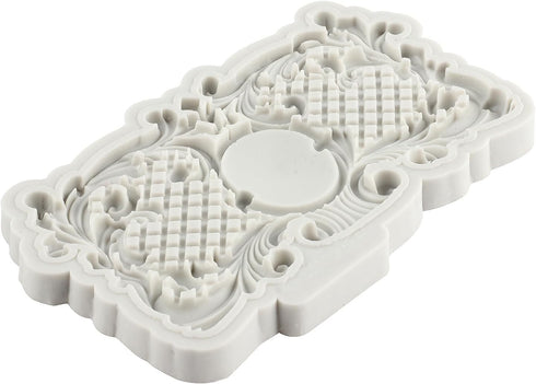 Baroque Silicone Cake Fondant Molds 3D Sculpted Scroll Border Lace Molds Relief Curlicues Candy Chocolate Molds For Cake Decorating Cupcake Topper...