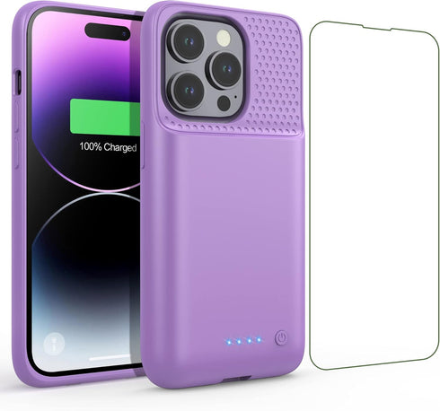 Feob Battery Case for iPhone 14 Pro(6.1inch),Powerful 7200mAh Ultra-Slim Battery Charging Case,Rechargeable Protective Extended Battery Charger Ca...