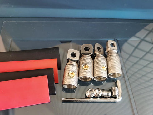 0 Gauge Wire Terminal Connector 5/16 Ring Wiring Connectors for Battery Bank Inverter Projects Car Audio Amplifier 4PCS with Adhesive Heat Shrink ...