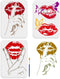 3pcs Lips Butterfly Fingers Stencils 11.7×8.3inch Large Kiss Lips DIY Stencil with Paint Brush Reusable Red Lip Lipstick Mouth Template for Wood C...