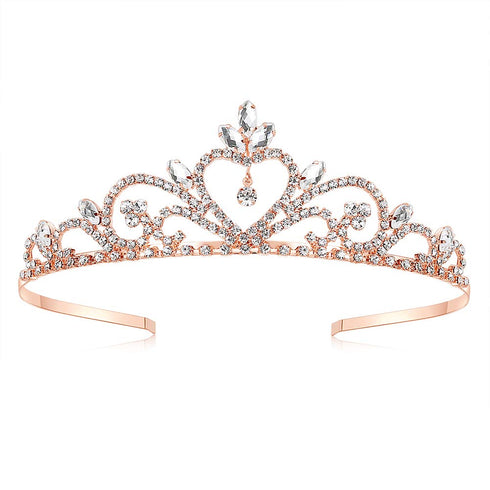 Lovelyshop Princess Rhinestone Wedding Tiara-Rose Gold...