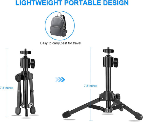 Mini Projector Stand, Table Top Mini Projector Tripod Stand with Tilt Angle Adjustable Small Tripod for Projector Mini, Cameras, DSLR, Smartphones...
