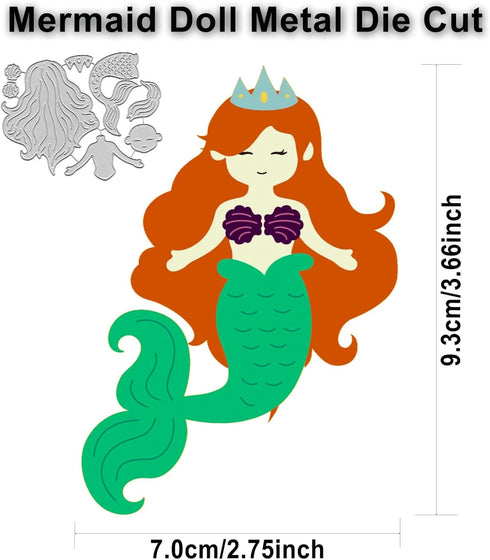 1pc Mermaid Sea Daughter Doll Dies Metal Cutting Die Cut for Paper Craft Handmade Card Making Greeting Cards Decoration Alina Craft Art Template...
