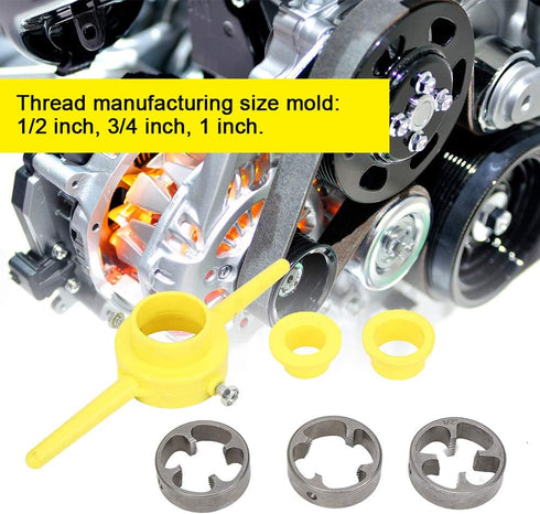 Akozon NPT Die Set Thread Maker PVC Thread Tool Maker Pipe Round Die Set Pipe Threader Plumbing Manual Hand Tool...