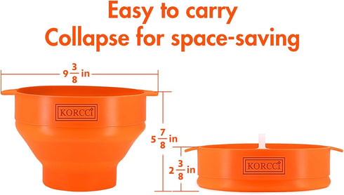 The Original Korcci Microwaveable Silicone Popcorn Popper, BPA Free Microwave Popcorn Popper, Collapsible Microwave Popcorn Maker Bowl, Use In Mic...