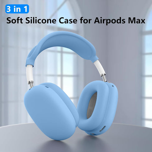 Silicone Case Cover for AirPods Max, Ear Pad Case Cover/Ear Cups Cover/Headband Cover for AirPods Max Headphones, Anti-Scratch Accessories Soft Si...