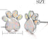 Ladytree S925 Sterling Silver Jewelry Puppy Dog Cat Pet Paw Print White Simulated Opal Stud Earrings...