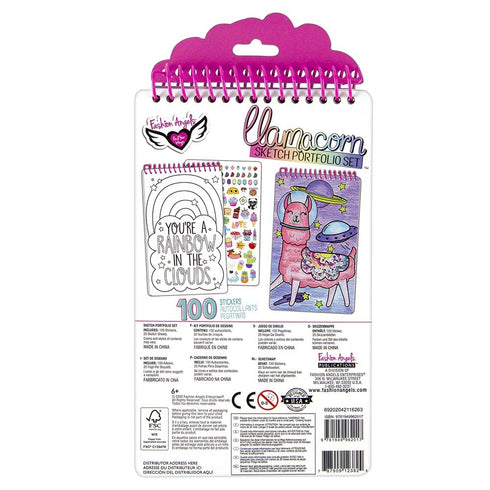 Fashion Angels Llama Shaker Compact Sketch Portfolio/Llama Sketch Book/Llama Coloring Book, Brown/a, 7.6 Ounce...