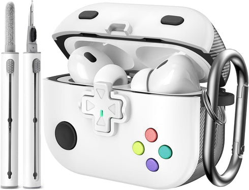 AIRSPO AirPods Pro 2nd Generation Case Cover with Cleaner Kit, Classic Game Player Design Case Military Hard Shell Protective Cover for Apple AirP...