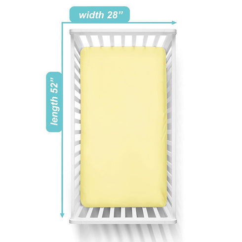 American Baby Company Supreme Fitted Crib Sheet 28" x 52", Enhanced Thickness for Soft, Breathable Neutral 100% Cotton Jersey Comfort, Maize, for ...
