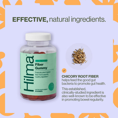 Hilma Prebiotic Fiber Gummies – Daily Fiber Supplement, Gummies for Adults – Supports Gut Health for Women & Promotes Regularity – Citrus & Berry ...