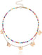 Boho Rainbow Beaded Necklace Layered Neck Chain Multi Color Bead Choker Necklaces Shell Star Butterfly Collar Jewelry Colorful Flower Chain Beach ...