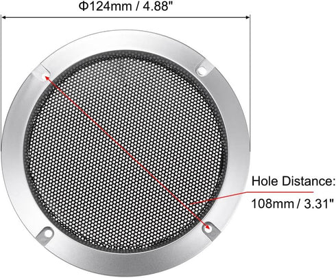 uxcell 4pcs 4" Speaker Grill Mesh Decorative Circle Woofer Guard Protector Cover Accessories Silver...