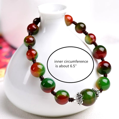 Beautiful Handmade Peacock Agate Beads Bracelet for Protection, Strength and Harmony...