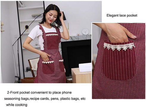 Cute Apron for Women with Pockets, Comfortable Kitchen Apron, Perfect for Cafe Shop, Baking, Gardening, Cooking....