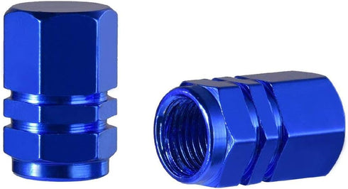 EBOOT 8 Pieces Tire Stem Valve Caps Wheel Valve Covers Car Dustproof Tire Cap, Hexagon Shape (Blue)...