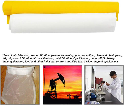 Silk Screen Printing Mesh, 100/110/120/140/160/180/200/250/300Mesh, White Yellow for Screen Printing Machine Equipment Accessories, Filter Paintin...
