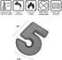 3D Silicone Cake Pans Large Number Cake Mould Novelty Cake Tins DIY Baking Mold for Birthday Wedding Anniversary 10 inch Number of 5 Gray...