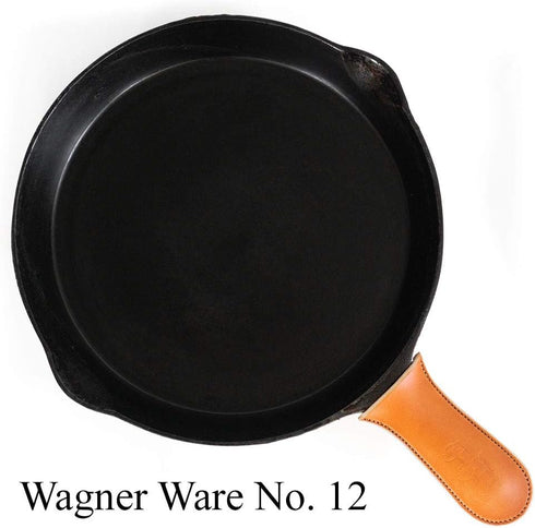 Leather Cast Iron Handle Cover - Extra Thick, Easy to Grip, Heat Resistant, Cast Iron Pot Holders - Best Skillet Handle Cover Works with Vintage S...