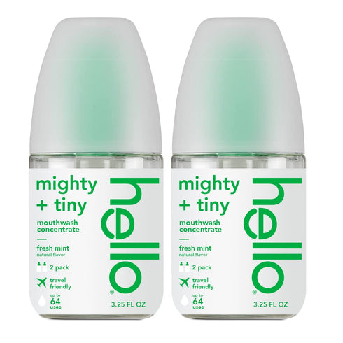 Hello Fresh Mint Mouthwash Concentrate, Alcohol Free for Bad Breath, Travel Size Mouthwash Made with Coconut Oil and Tea Tree Oil, Helps Freshen B...