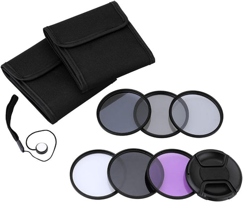 Andoer 55mm UV+CPL+FLD+ND(ND2 ND4 ND8) Filter Kit Ultraviolet Circular-Polarizing Fluorescent Neutral Density Filter for Nikon Canon Sony Pentax D...
