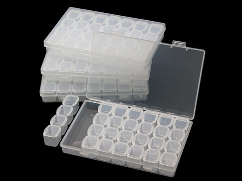 112 Slots 4 Pack 28 Grids Plastic Organizer Box Clear Beads Storage Container Jewelry Case for Art DIY Crafts, Nail Diamonds,Jewelry, Painting...