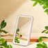 Car Sunshade Mirror Clip Vanity Mirror, Car Sun Visor Makeup Mirror Surround LED Lights Touch Screen Plug and Play with Back Clip, Universal for C...