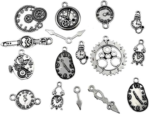 Clocks and Watches Dial Face Movement Charm Alloy Multistyle Steampunk Pendant Charm Connector for DIY Jewelry Making Accessaries(100 grams)...