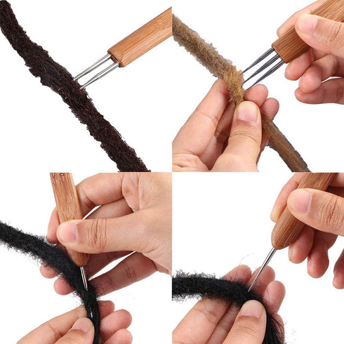5 Pcs Dreadlocks Tool Set Includes 3 Pcs Dreadlocks Crochet 1 Hook 2 Hooks 3 Hooks Hair Weaving Needle Crochet, 2 Pcs Crochet Hair Tools Interlock...