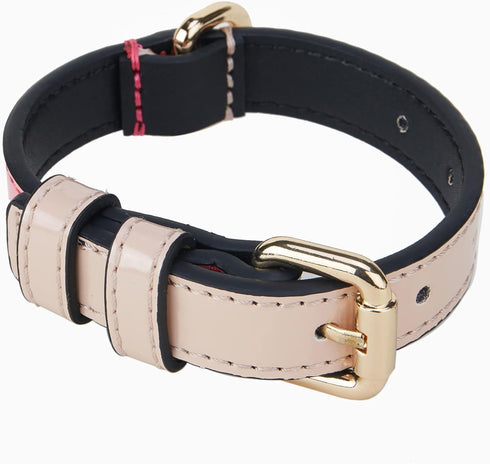 Scotch&Co Leather Pet Collars – Fiber Leather Pet Neckband with Elegant Chic Waxed Cotton Stitched Edges | Adjustable Brass Buckle | Suitable for ...