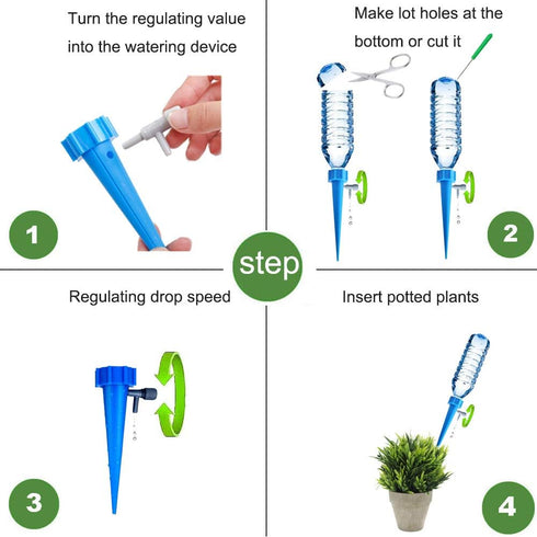 ARTEM Plant Waterer Self Watering Spikes System Automatic Vacation Drip Irrigation Watering Devices with Slow Release Control Valve Switch for Gar...