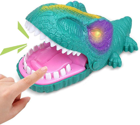 Snappy Dinosaur Dentist Classic Bite Finger Game Dino Toy Funny Family Party Tabletop Board Game with LED Light and Sound...