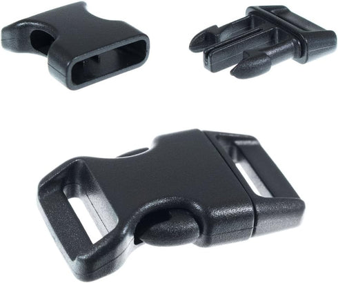 Craft County 100 or 200 Piece 3/8 Inch Contoured Side Release Plastic Buckles (Solid Mix, 100 Pack)...