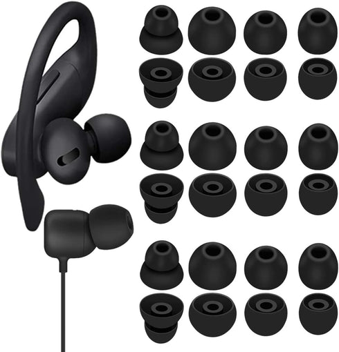 Compatible with Beats Flex Powerbeats Pro Ear Tips, 12 Pairs Double Flange L/M/S Replacement Silicone Ear Buds Earplug Gel Accessories for Compati...