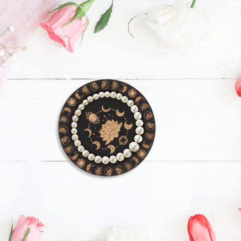 Angoily Bangle Beads Tray Bamboo Beading Boards Tray Vintage Bracelet Bead Display Trays Bracelets Wood Bangle Dish Beading Jewelry Plate for Diy ...