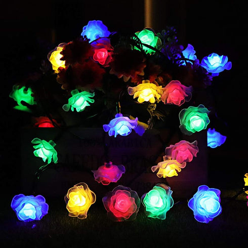 Solar String Landscape Lights 20FT Romantic Rose Solar 30 LED Patio String Waterproof Christmas Lights Outdoor Solar Powered Lamp for Garden Yard ...