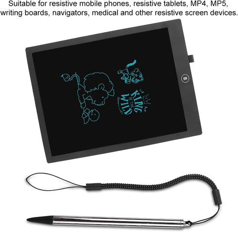 Touch Pen with Spring Rope, Resistive Painting Pen Resistive Hard-tip Pen with Anti-Lost Spring Rope, for POS, PDA, Car Navigator(Silver)...