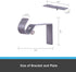Kenney Fast Fit 5/8" No Measure Curtain Rod Brackets, Pewter...