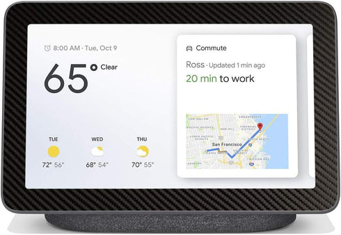 Skin for Google Nest Hub 7" | Gen 1 | Protective, Durable, and Unique Vinyl Decal Wrap Cover | Made in The USA (Black Carbon Fiber)...