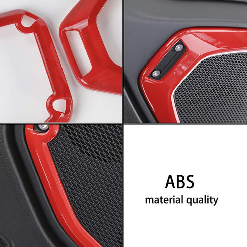 Voodonala for Jeep JL JLU Top Speaker Audio Surround Trim for 2018-2023, Red Interior Accessories(2pcs/Set,Not Fit 2024)...