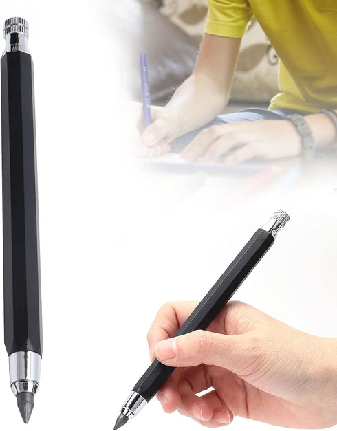 Automatic Pencil, 5.6mm Stainless Steel Mechanical Pencils Draft Drawing Portable Art Clutch Painting Retractable Sketching Holder Carpenter Graff...