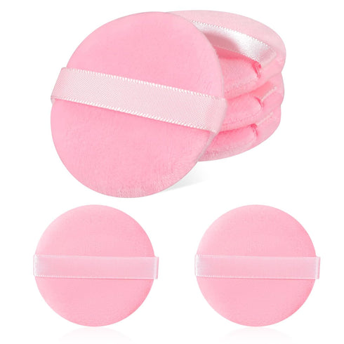 6 Pcs Powder Puffs for Face Powder, Round Makeup Puff Setting Powder Puff Ultra Soft Velour Powder Puff Make Up Sponges for Face Makeup Tools for ...