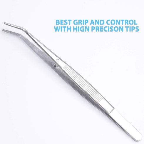 6 Pieces CiviLight Sewing Machine Oil Tweezers College Tweezer Curved Tweezers Precision Stainless Steel 6 Inch Long Serger Tweezers for Craft wit...