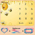 Baby Age Milestone Blanket, Bee Honeycomb Blanket for Nursery, Baby 1-12 Months Growth Chart, includes 4 Frame and 1 Headband 47"x40" BTQQPH33...